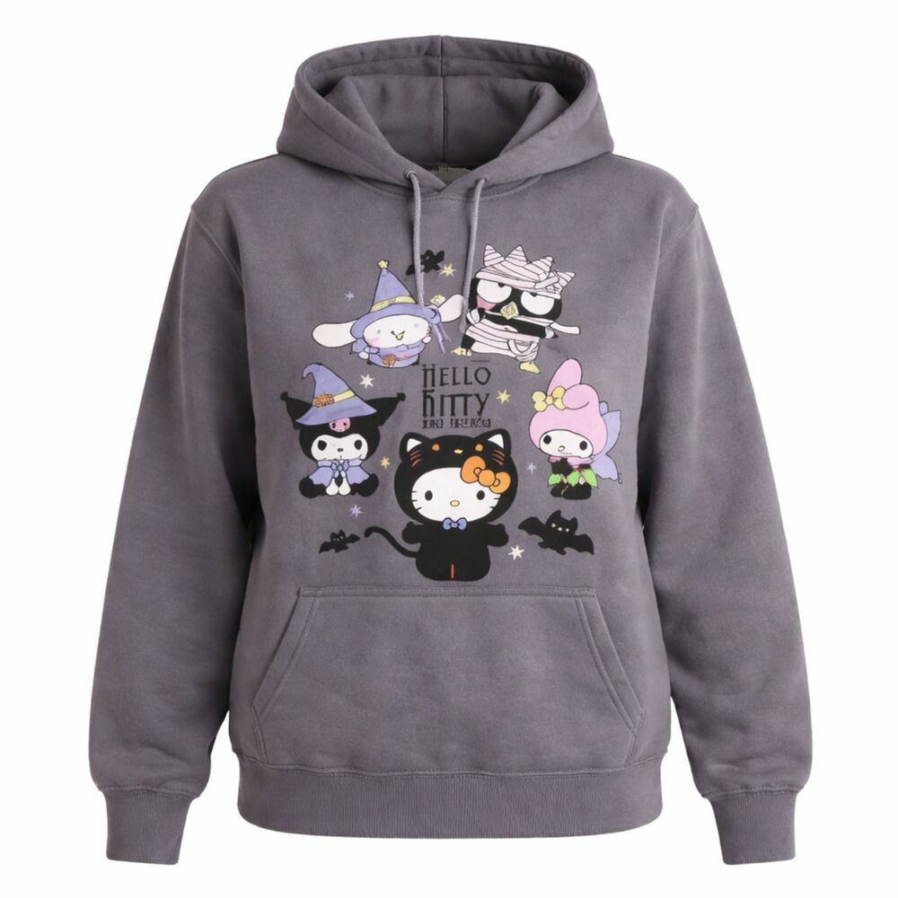 Sanrio Hello Kitty & Friends Halloween Hoodie Gray Size M Cute Pullover